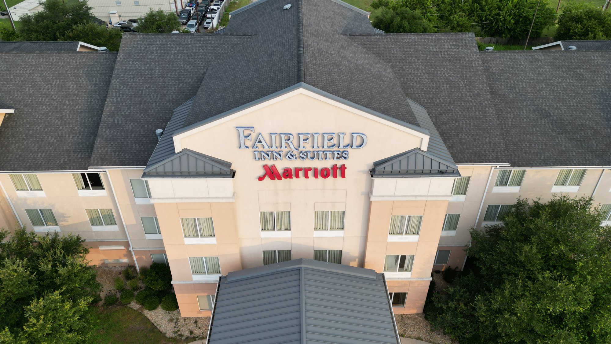 Aerial view of a Fairfield Inn and Suites by Marriott hotel documented by Data Capture Service