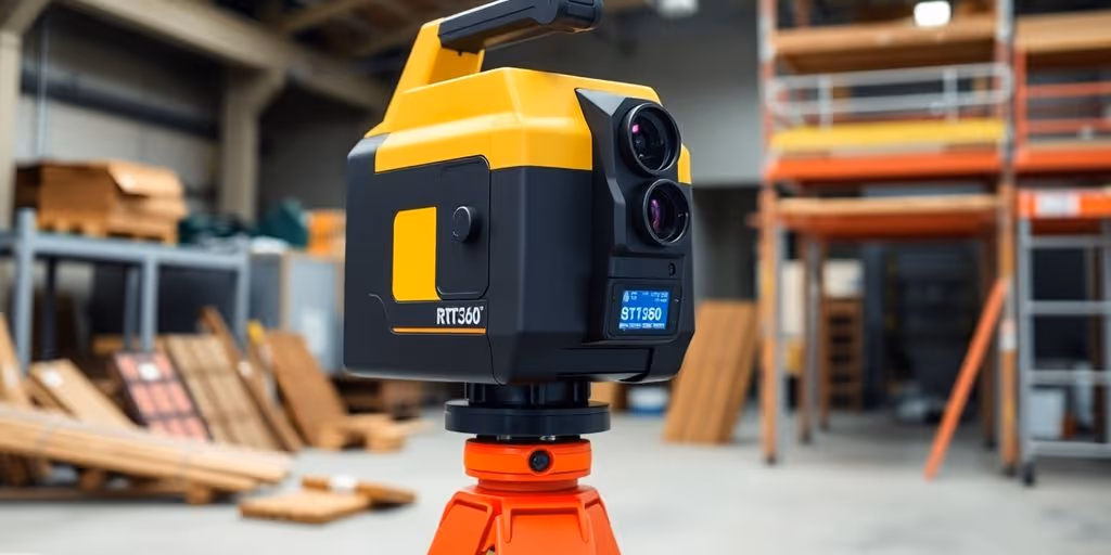 3D scanner capturing detailed site data.